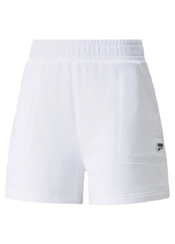 Шорти Downtown High Waist Women's Shorts Puma однотонні білі спортивні бавовна