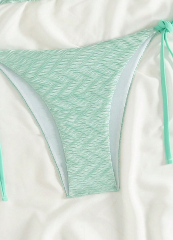 Мятный летний купальник (лиф, трусики) бикини, раздельный SHEIN