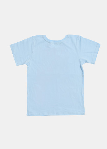 Голубая летняя футболка с коротким рукавом Фламинго