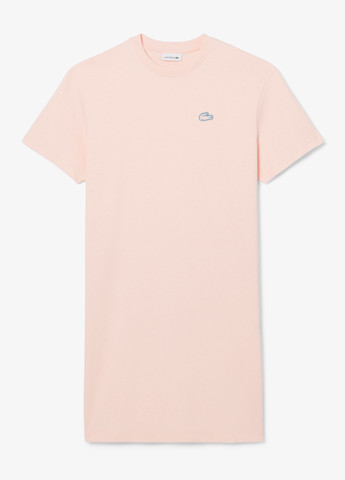 Пудрова кежуал сукня сукня-футболка Lacoste з логотипом