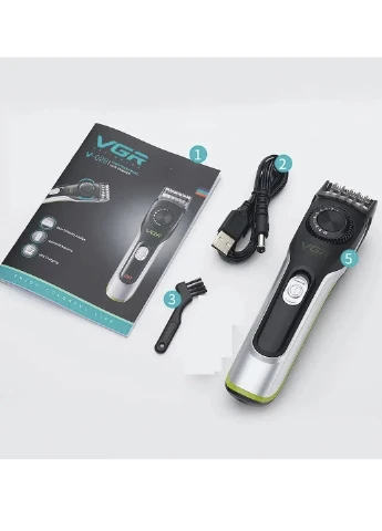Машинка для стрижки волосся V028 Аккумулятор + USB зарядка VGR (253636972)