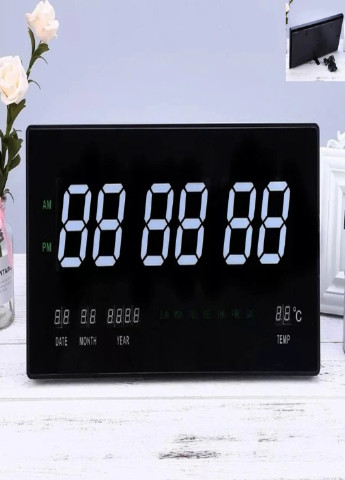 Настенные электронные часы Led с подсветкой будильник с календарём и термометром (011614941) Белая подсветка Francesco Marconi (204146815)