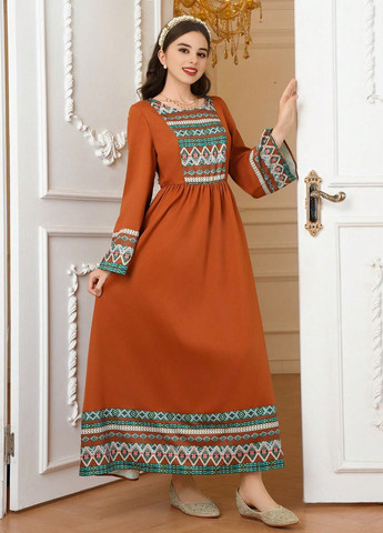 Коричневое платье SHEIN (365683628)