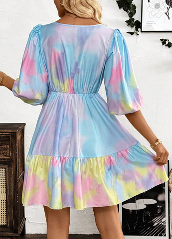 Комбінована кежуал сукня кльош SHEIN з абстрактним візерунком