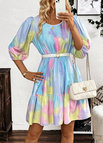 Комбінована кежуал сукня кльош SHEIN з абстрактним візерунком