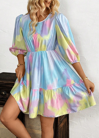 Комбінована кежуал сукня кльош SHEIN з абстрактним візерунком