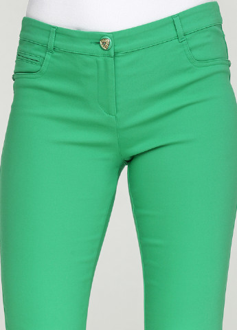 Зеленые кэжуал демисезонные прямые брюки Sassofono