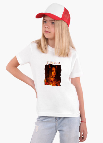 Біла демісезонна футболка дитяча билли айлиш (billie eilish) білий (9224-1602) 164 см MobiPrint