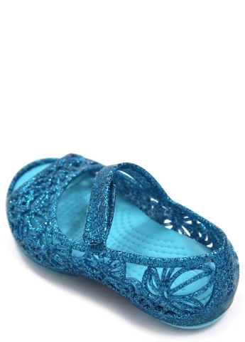 Бирюзовые босоножки для девочек isabella glitter flat ps Crocs
