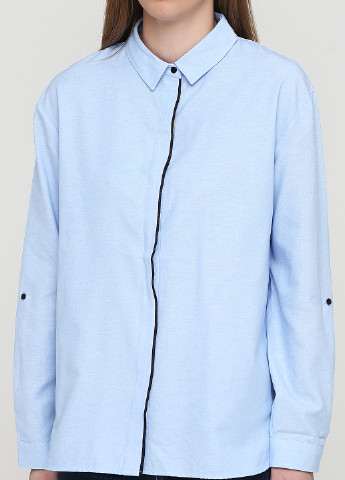 Голубой кэжуал рубашка однотонная Madoc Jeans