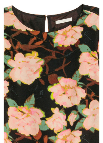 Чорна кежуал сукня H&M з квітковим принтом