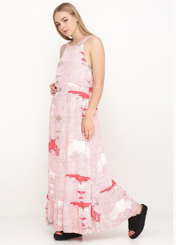 Светло-розовое кэжуал платье клеш Francesca's с абстрактным узором