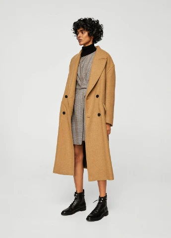 Коричневое деловое платье Mango