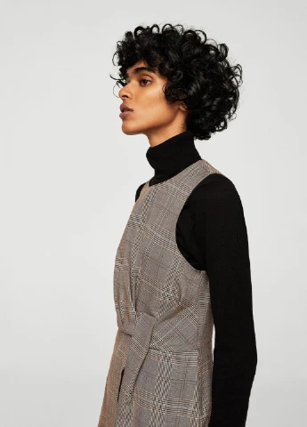 Коричневое деловое платье Mango