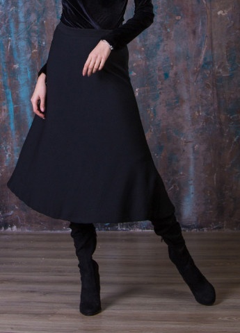 Черная кэжуал однотонная юбка Bebe Plus а-силуэта (трапеция)