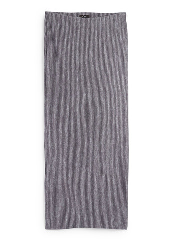 Серая кэжуал однотонная юбка C&A плиссе