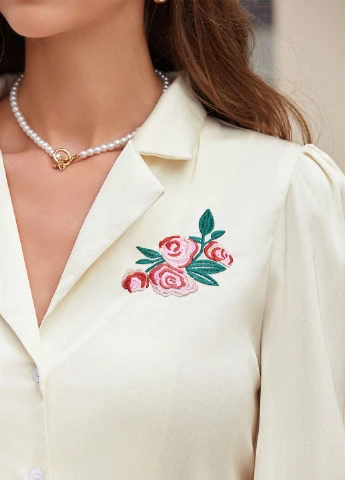 Кремовая блуза SHEIN