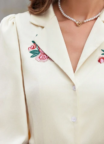 Кремовая блуза SHEIN