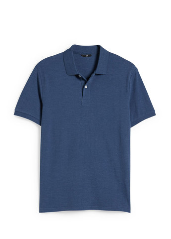 Синяя футболка-поло для мужчин C&A меланжевая
