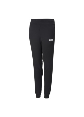 Дитячі штани Essentials Full-Length Youth Sweatpants Puma однотонні чорні спортивні бавовна, поліестер, еластан