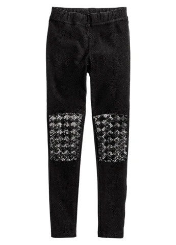 Черные демисезонные леггинсы H&M