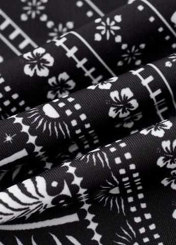 Чорно-білий літній комплект (купальний ліф, купальні трусики, накидка) топ, роздільний SHEIN