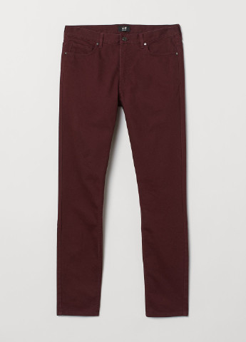 Бордовые демисезонные зауженные джинсы H&M