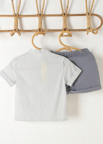 Комбінований літній костюм (сорочка, шорти) з шортами SHEIN