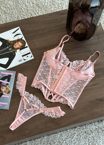 Рожевий демісезонний комплект (бюстгальтер, трусики) NOVA VEGA