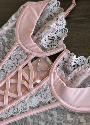 Рожевий демісезонний комплект (бюстгальтер, трусики) NOVA VEGA