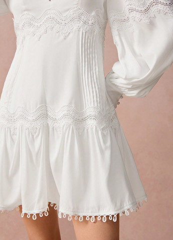 Білий кежуал сукня а-силует SHEIN однотонна