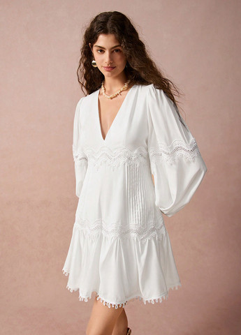 Білий кежуал сукня а-силует SHEIN однотонна