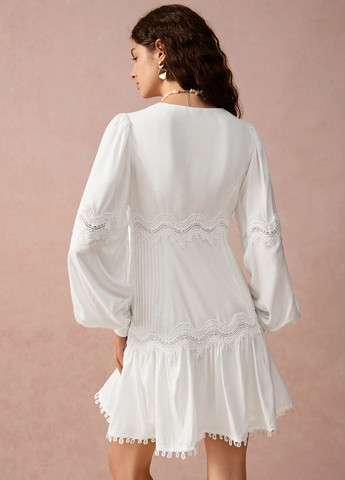 Білий кежуал сукня а-силует SHEIN однотонна