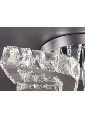 Люстра потолочная хрустальная LED с пультом C1877/400 Хром 17х40х40 см. Sunnysky (253630672)