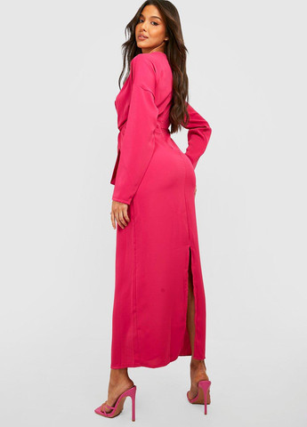 Розовое кэжуал платье Boohoo однотонное