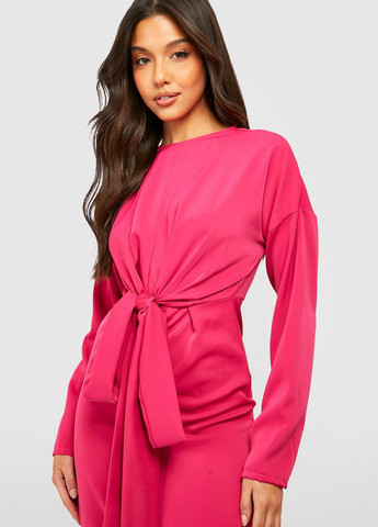 Розовое кэжуал платье Boohoo однотонное