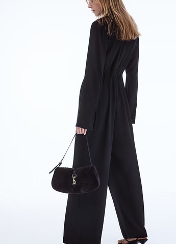 Комбінезон H&M комбінезон-брюки однотонний чорний кежуал поліестер