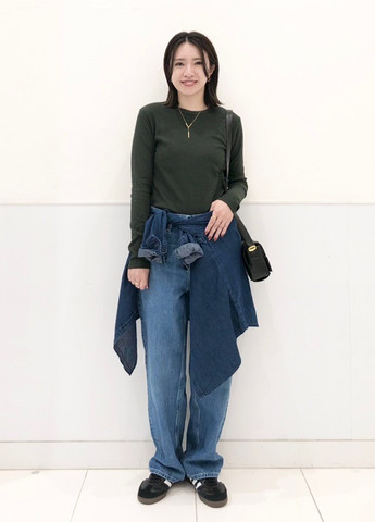 Синяя джинсовая, кэжуал рубашка однотонная Uniqlo