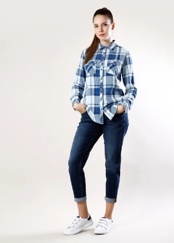 Синяя кэжуал рубашка в клетку Colin's