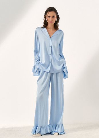 Голубая всесезон пижама (рубашка, брюки) рубашка + брюки Gepur