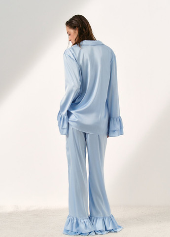 Блакитна всесезон піжама (сорочка, штани) рубашка + брюки Gepur
