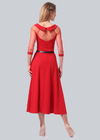 Красное кэжуал платье клеш Agata Webers однотонное