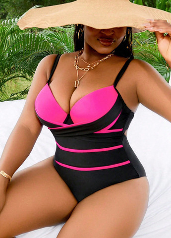 Чорний літній купальник суцільний SHEIN