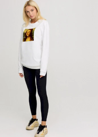 Белый світшот жіночий oversize /no flis/ YAPPI (254658779)