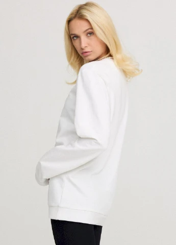 Белый світшот жіночий oversize /no flis/ YAPPI (254658779)