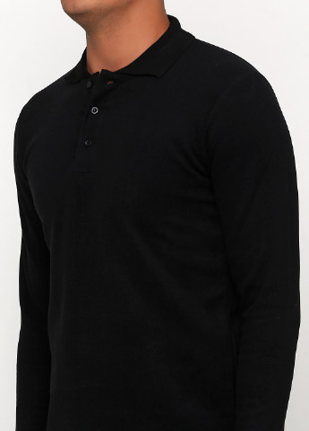 Черная футболка-поло для мужчин MSY однотонная
