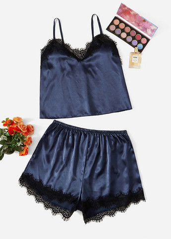 Темно-синій демісезонний піжама (майка, шорти) SHEIN