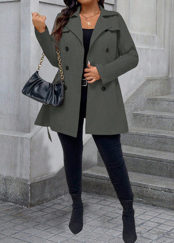 Плащ SHEIN тренчкот на гудзиках демісезон (346168057)