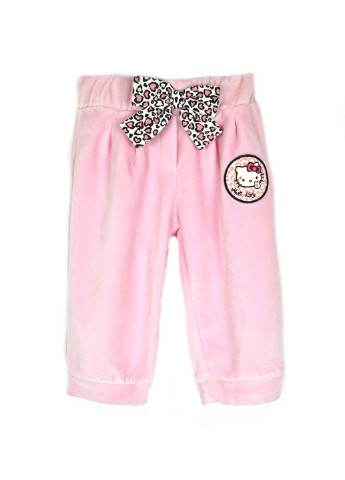 Розовые кэжуал демисезонные прямые брюки Hello Kitty