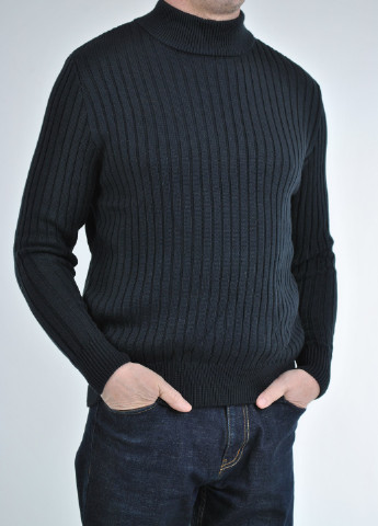 Темно-синий демисезонный свитер со стойкой Berta Lucci